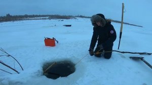 Рыбалка на реке. Ловля налима со льда.