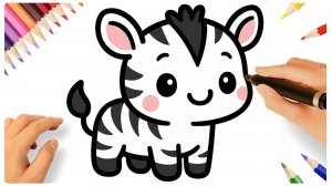 КАК НАРИСОВАТЬ КАВАЙНУЮ КРАСИВУЮ ЗЕБРУ 🦓❤️