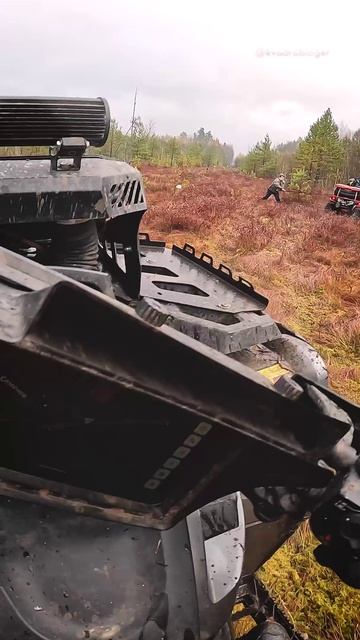 Бабка в лесу бросается на квадроциклистов с деревом #atv #brp #aodes #квадроциклы смотреть онлайн