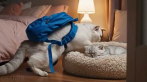 Большое видео про кошку маму и котят. Часть 1.