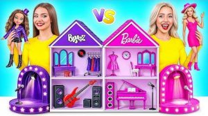 Строим Удивительный Кукольный Домик | Барби vs Братц Челлендж от Candy DO