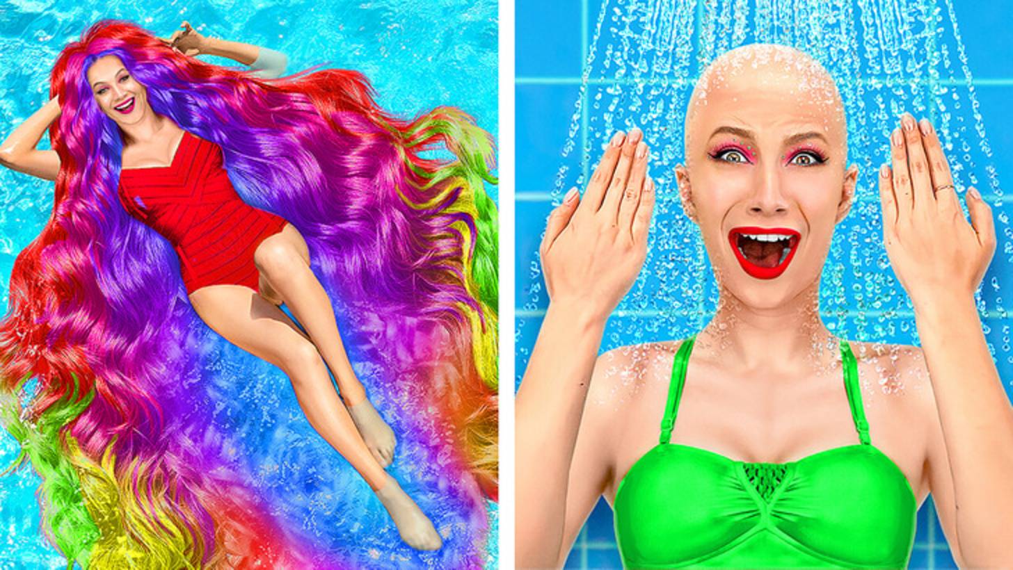 💇Длинные vs короткие волосы ✂️ Трюки для преображения внешности! смотреть онлайн