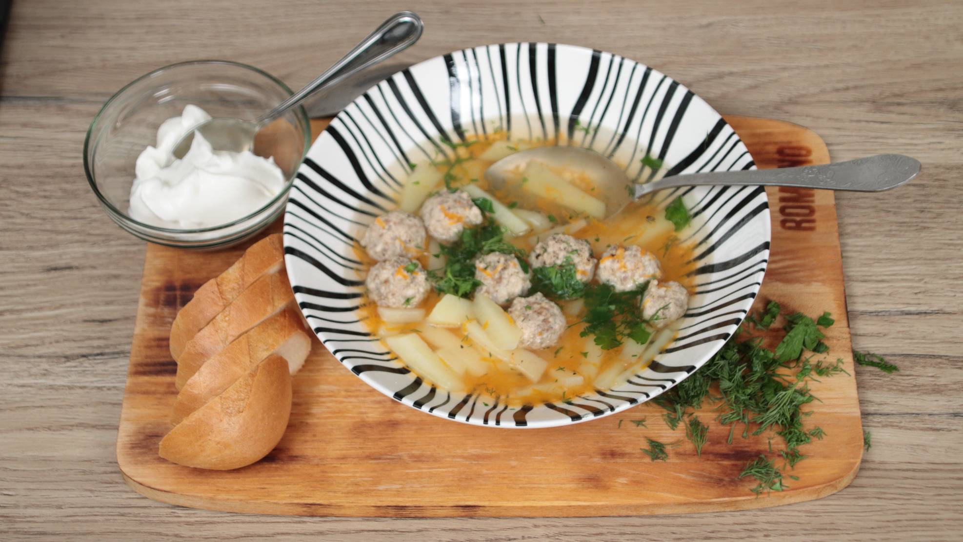 Суп с фрикадельками из куриного фарша рецепт