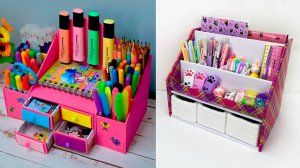 Лайфхаки из картона 📦 Как своими руками сделать настольный органайзер для канцелярии