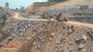 Тяжелая техника на строительстве горной дороги. Часть 5.