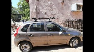 Комплект багажник на крышу и крепления для велосипедов на Лада Калина.