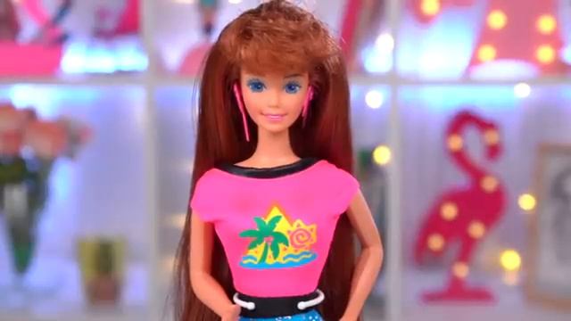 КРАШУ ВОЛОСЫ гелем 1993 года Барби с блестками Обзор распаковка Берсик