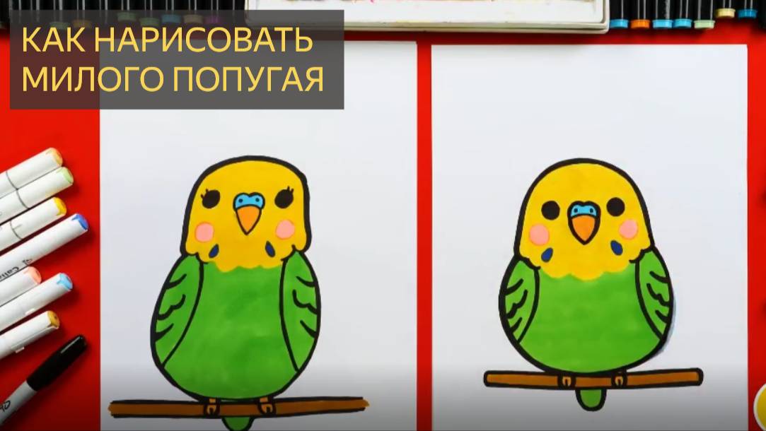 Как нарисовать милого попугая смотреть онлайн