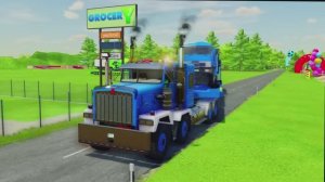 МУЛЬТИКИ ПРО ГРУЗОВИКИ. АВТОВОЗ ПЕРЕВОЗИТ БЕТОНОМЕШАЛКУ И БОЛЬШОЙ ГРУЗОВИК. ЯРКОЕ ДЕТСКОЕ ВИДЕО.