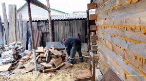 Калым, Стаскиваю Слаживаю и Колю дрова, и прогулка за Железом не получилось.