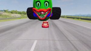 ЭПИЧНЫЙ ПОБЕГ ИЗ АРБУЗНОГО ГРУЗОВИКА - МОНСТРА ПРОТИВ АВТОМОБИЛЯ В BEAMNG DRIVE