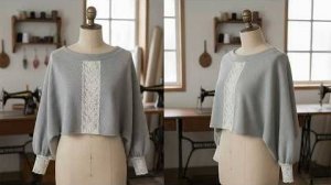 БЛУЗКА БЕЗ ВЫКРОЙКИ И ОДНИМ РАЗРЕЗОМ ДЛЯ ЛЮБОГО РАЗМЕРА ✂️