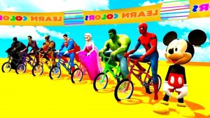 Поездка на велосипедах BMX с супергероями для детей. Мультфильмы для малышей. Мультики для детей.