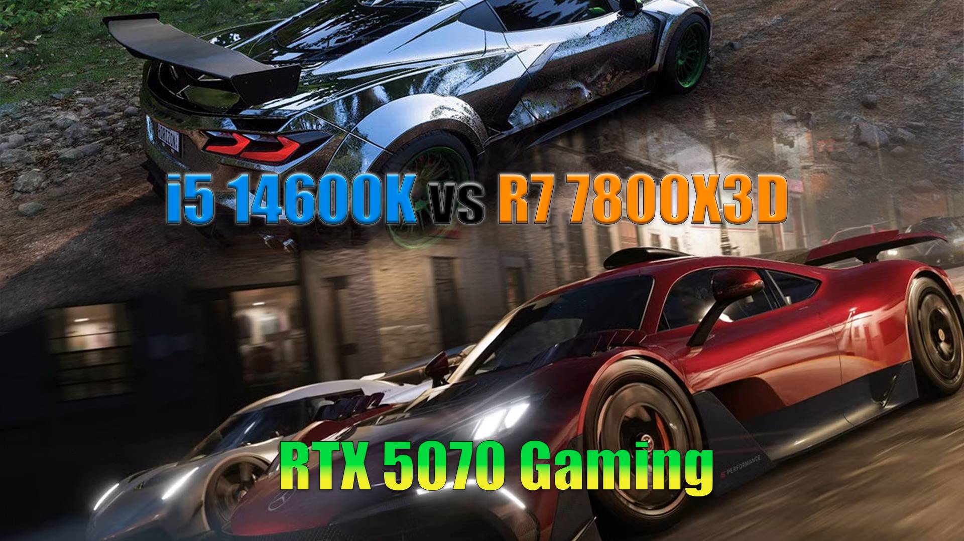 Core i5 14600K vs Ryzen 7 7800X3D  RTX 5070 Gaming  в играх