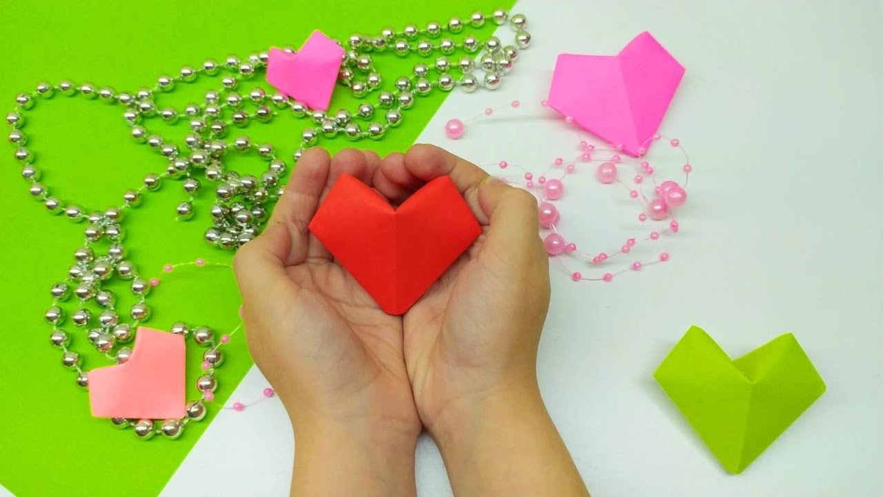 Сердце из бумаги | Оригами | 3D Сердечко из бумаги смотреть онлайн