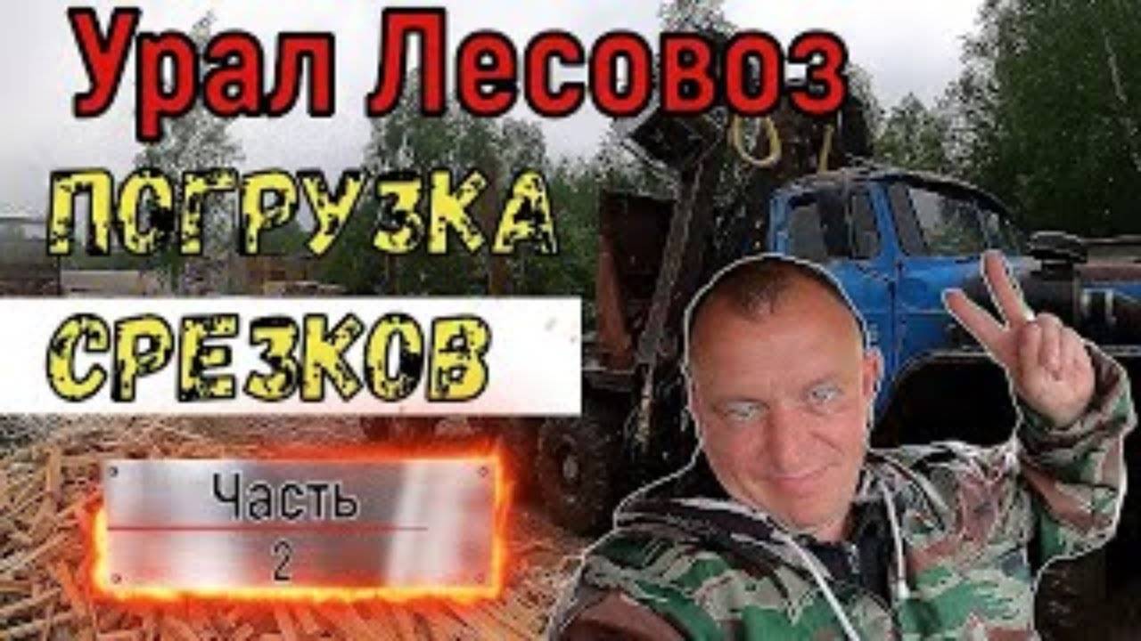Погрузка срезков дров Манипулятором Уралом Лесовоз