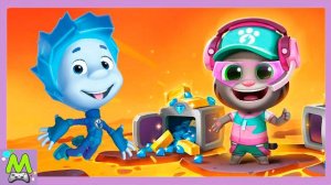 Фиксики против Говорящего Тома.Гонки по Горящей Лаве и Рельсам Наперегонки.Кто Быстрее