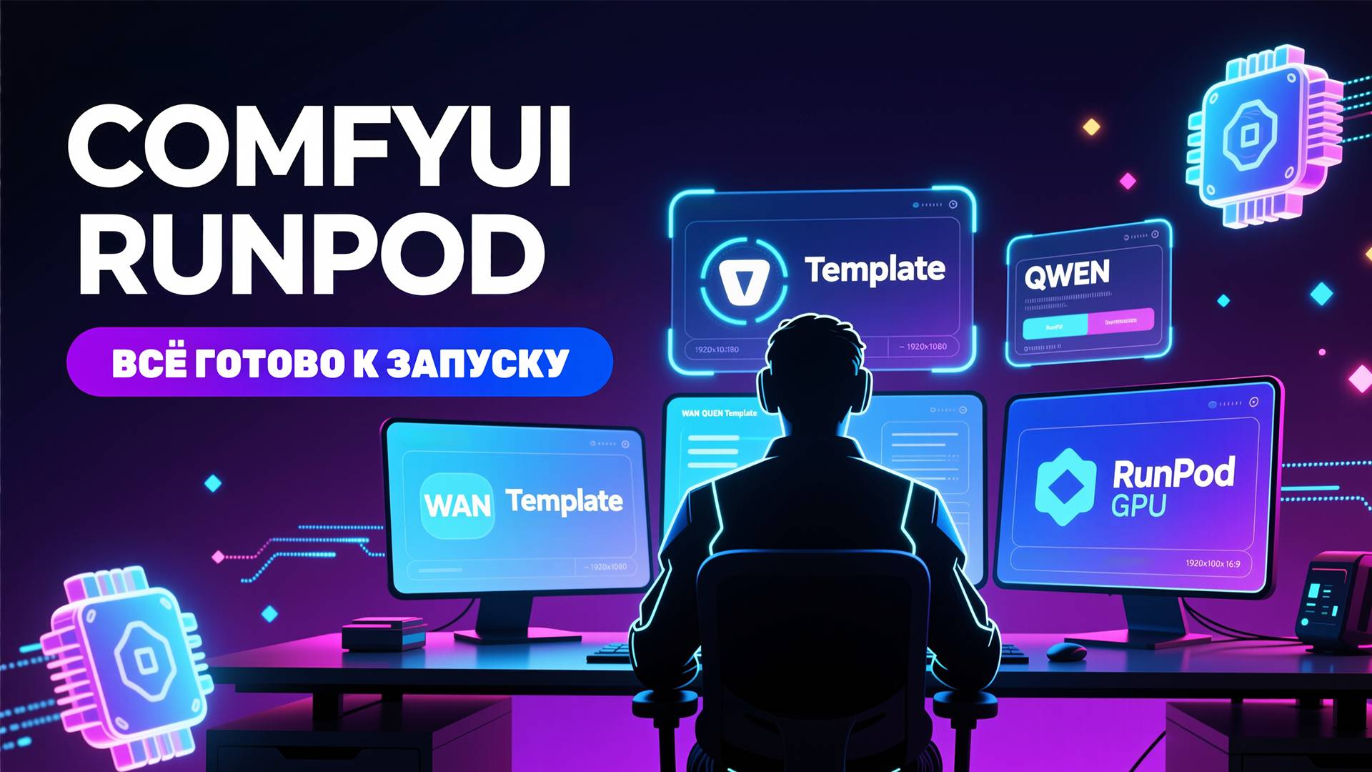 RunPod Templates для ComfyUI: Wan & Qwen в один клик! Быстрая аренда видеокарт 5090/4090/3090 смотреть онлайн
