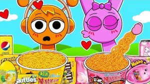 Incredibox Sprunki - Pinki vs Oren Convenience Store Food Pink Oren | Mukbang Animation