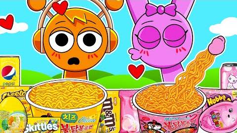 Incredibox Sprunki - Pinki vs Oren Convenience Store Food Pink Oren | Mukbang Animation