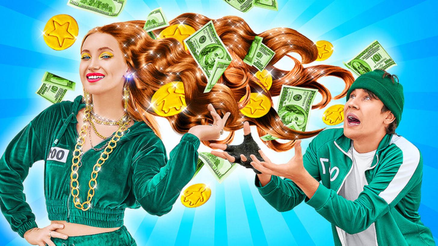 Богатые vs Бедные: Игра в Кальмара 🔥 Экстремальный челлендж | 123 GO! смотреть онлайн