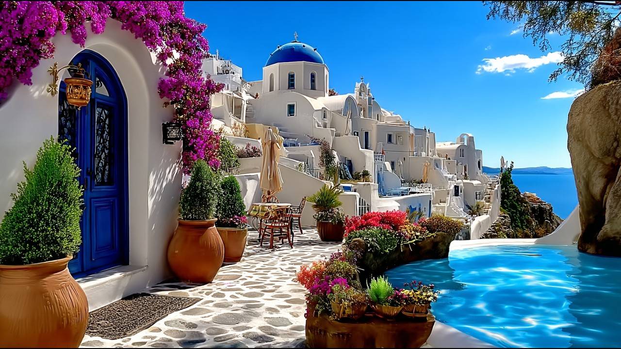 Walking in Oia, Santorini’s Most Beautiful Village смотреть онлайн