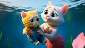 МУЛЬТИК ДЛЯ ДЕТЕЙ ,малыша котенка спасла русалка 🧜  #мультики #мультфильм #пушистое чудо