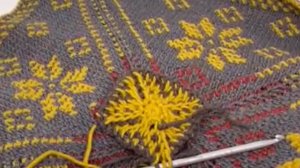 Квадрат тунисским крючком жаккард