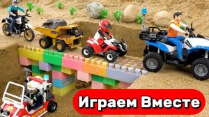 МУЛЬТИКИ ПРО МАШИНКИ ДЛЯ ДЕТЕЙ 🛻🛻🛻 ИГРУШКИ СТРОЯТ МОСТ ИЗ КОНСТРУКТОРА