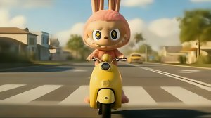 Приключение Лабубу на скутере. Сигма Лабубу