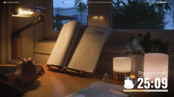 3 часа STUDY WITH ME at Sunset ｜ Relaxing Lo-Fi ｜ Pomodoro 50-10