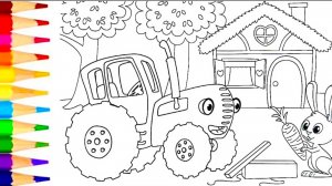 Раскраска Синий Трактор 🚜 видео для детей