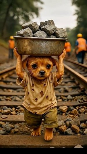 The poor puppy didn't have pig so, his rich friends making of him