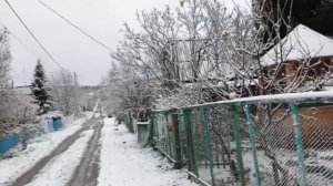 Завалило дачу снегом. У вас уже лежит снег на земле?