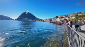 Лугано, Швейцария🇨🇭Прогулка по Самому Очаровательному городу Швейцарии🍁Осенний вид на озеро Луган