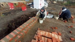 Лермонтово - Подвал с сараем - кладка цоколя