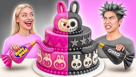 Черное Vs Розовое Украшение Торта Челлендж с Candy DO