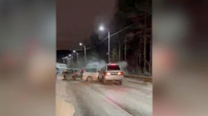 Гололед стал причиной крупного ДТП в Иркутске