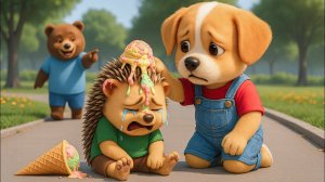 Мультики для детей, собачка помогает ёжику, мультфильм детям