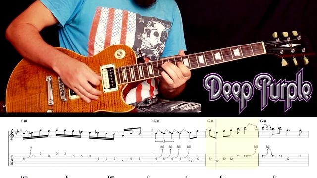 Deep Purple - Smoke on the water Main Solo. Only Tabs. смотреть онлайн