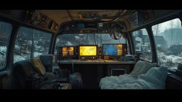 1h Loop. In the van while it snows. Solaris Ambient. Downtempo Lo-fi for Relax