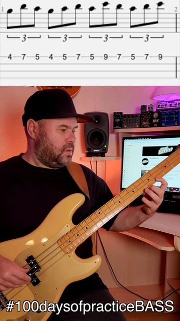 #100daysofpracticeBASS упражнение - секвенция на одной струне. Техника, скорость и видение грифа. смотреть онлайн