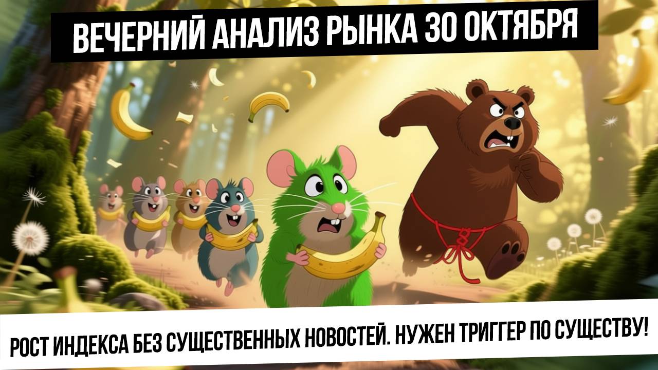 Вечерний анализ рынка 30 октября. Рост рынка без существенных новостей! Жду новостной триггер! смотреть онлайн