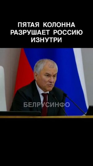 Пятая колонна РАЗРУШАЕТ Россию ИЗНУТРИ — ВОЛОДИН @shorts БЕЛРУСИНФО