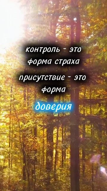 контроль — это форма страха, присутствие — это форма доверия