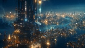 Futuristic Ambient Music ｜ Calming Cyberpunk City Ambience & Rain for Focus & Sleep