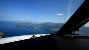 посадка вид из кабины пилота .