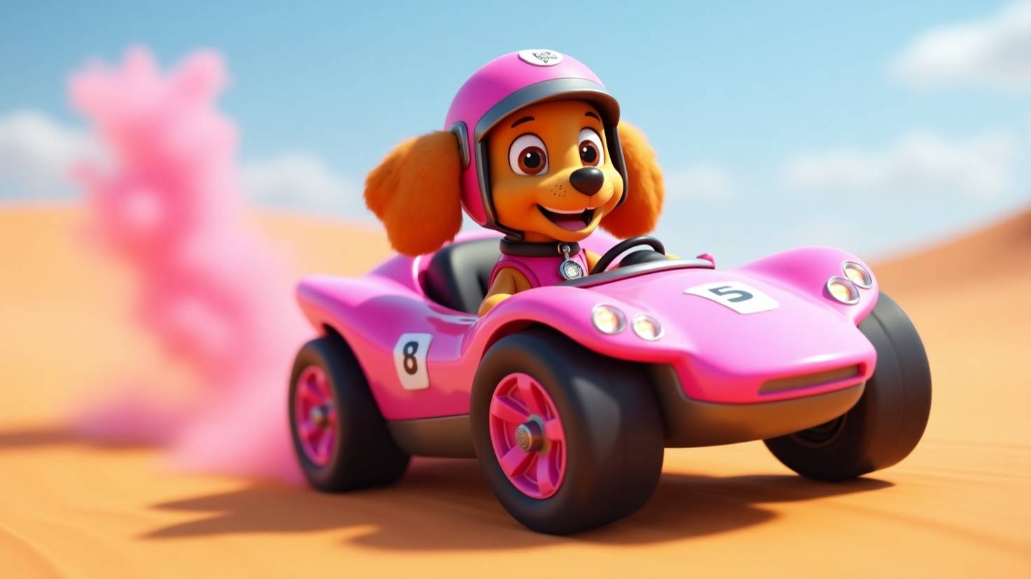 Щенячий патруль, Скай, Маршал, Эверест, Гончик, Крепышь и Роки катаются на Баги по пустыне смотреть онлайн