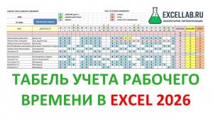 Табель учета рабочего времени в Excel 2026 — создаем удобный шаблон вместе!