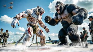 Кинг-Конг против Человека-Белого Тигра: Противостояние начинается на военном грузовом корабле